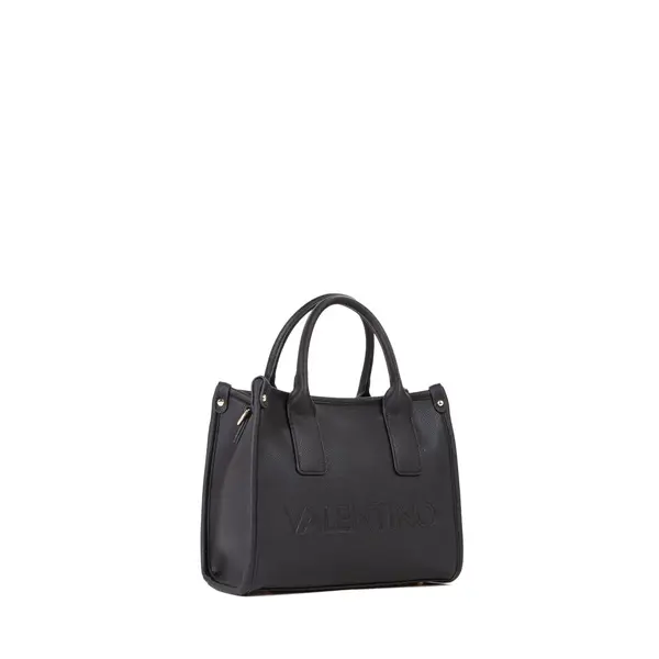 Small Grained Leather Embossed Logo Tote Bag with Top Handles 1 Image