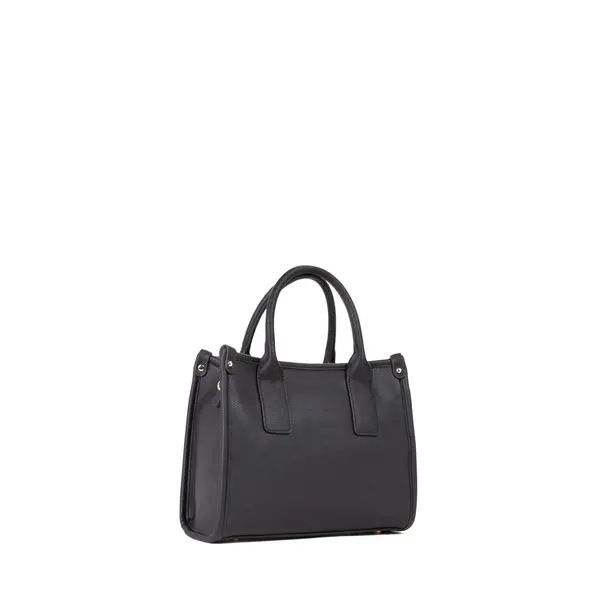 Small Grained Leather Embossed Logo Tote Bag with Top Handles 2 Image