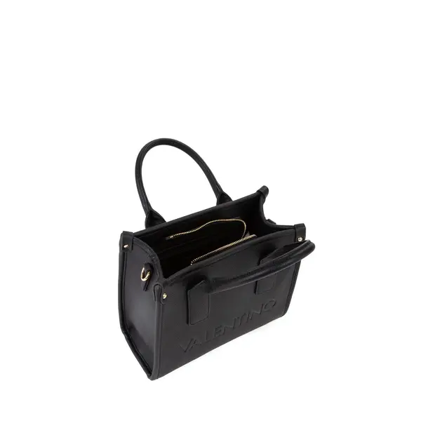 Small Grained Leather Embossed Logo Tote Bag with Top Handles 3 Image