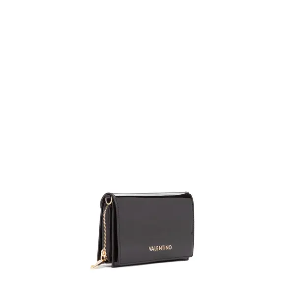 Patent Leather Wallet-on-Chain Crossbody Bag with Gold-Tone Logo Hardware 1 Image