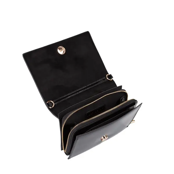 Patent Leather Wallet-on-Chain Crossbody Bag with Gold-Tone Logo Hardware 3 Image