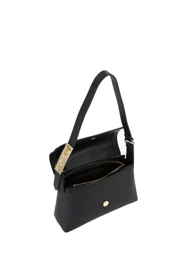 Leather Flap Shoulder Bags with Gold-Tone Logo Hardware 3 Image
