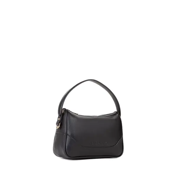 Pebbled Leather Embossed Logo Shoulder Bag with Top Handle 1 Image