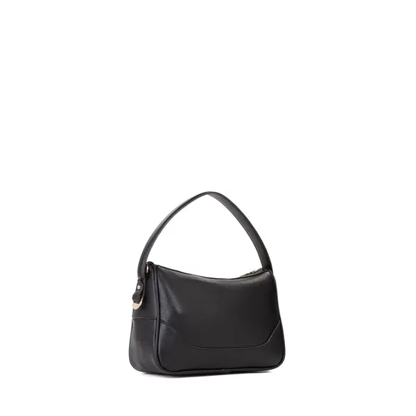 Pebbled Leather Embossed Logo Shoulder Bag with Top Handle 2 Image