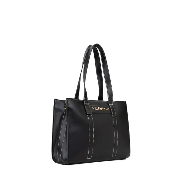 Leather Flap Shoulder Bag with Gold-Tone Chain Details 2 Image