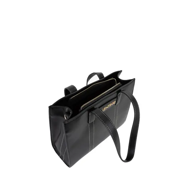 Leather Flap Shoulder Bag with Gold-Tone Chain Details 4 Image