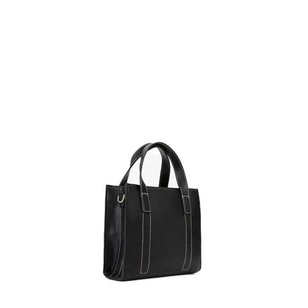 Dual-Strap Stitch Leather Tote Bag 3 Image