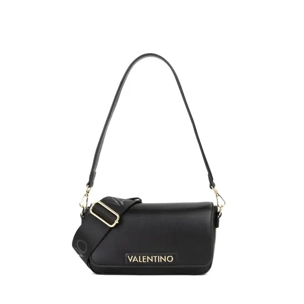 Leather Flap Shoulder Bag with Detachable Logo Crossbody Strap 1 Image
