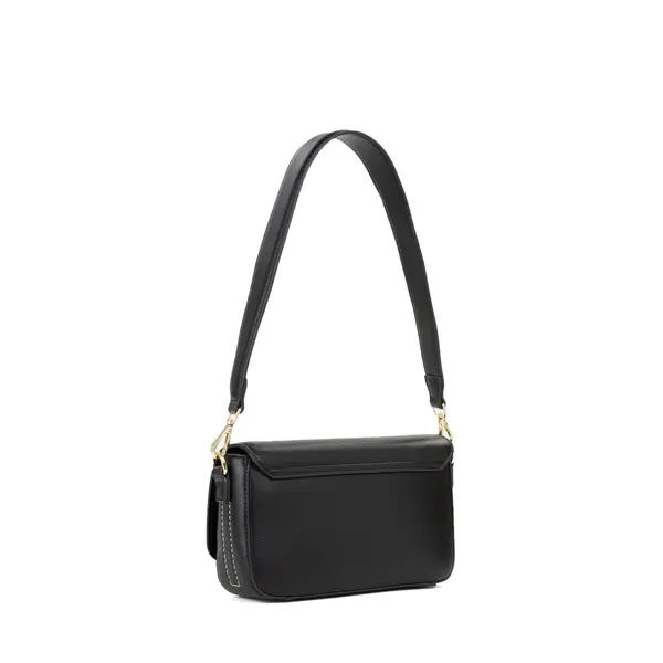 Leather Flap Shoulder Bag with Detachable Logo Crossbody Strap 3 Image
