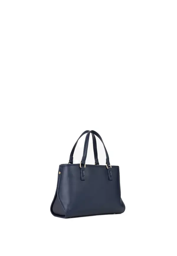 Trapeze Soft Leather Tote Bag with Detachable Shoulder Strap 2 Image