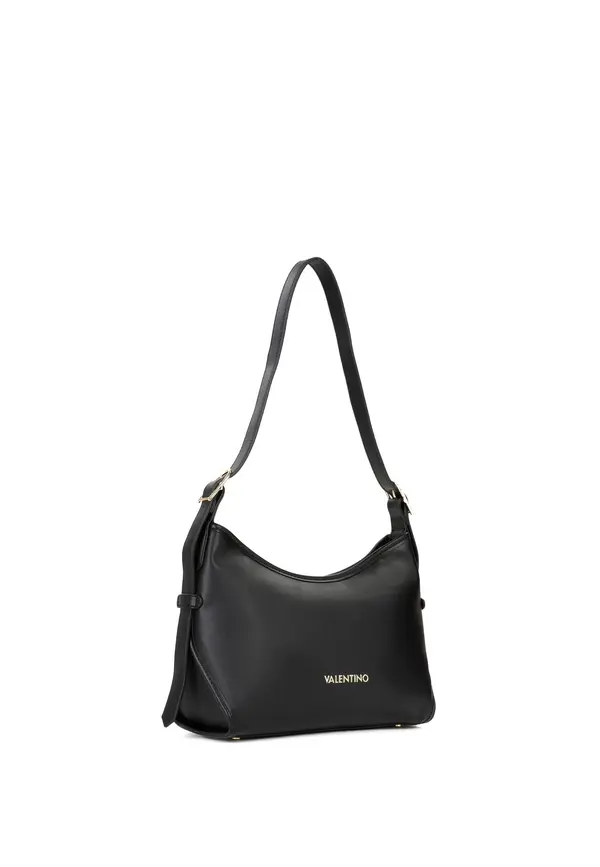Curved Leather Hobo Shoulder Bag with Adjustable Strap 1 Image