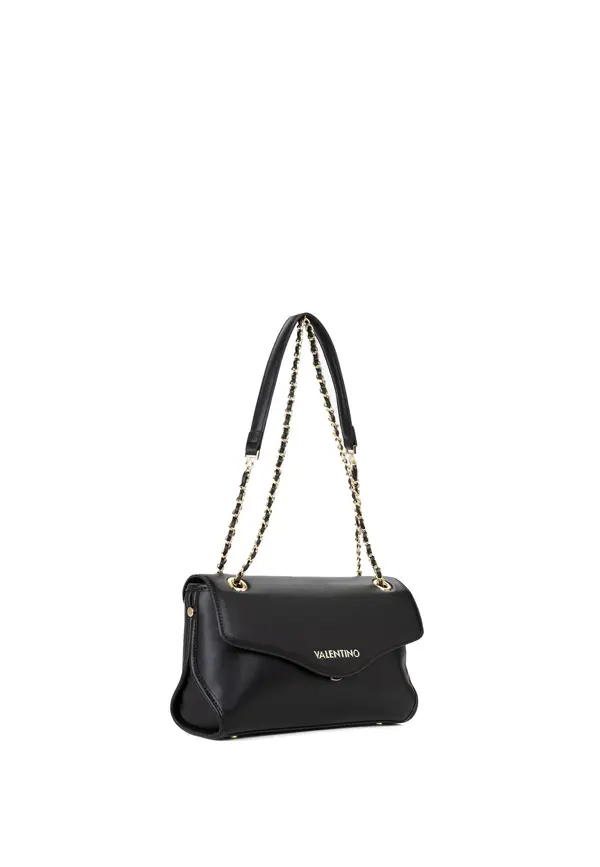 Envelope Flap Shoulder Bag with Interwoven Gold Chain Strap 1 Image