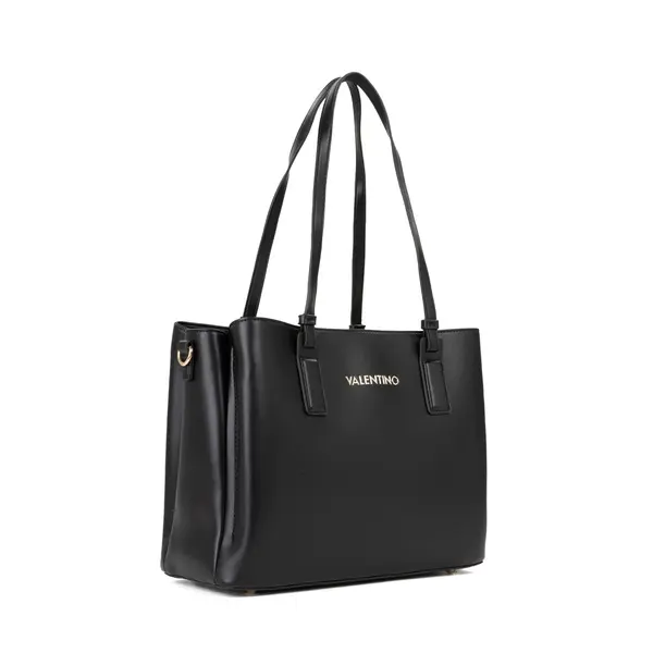 Multi-Compartment Leather Tote Bag with Gold-Tone Hardware 1 Image