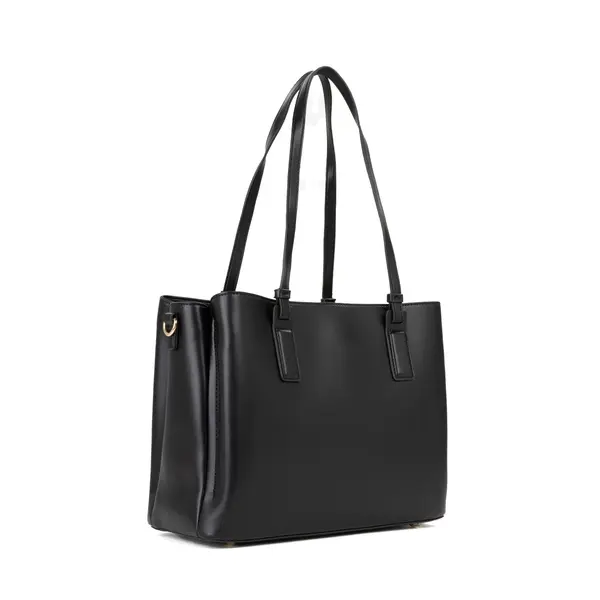 Multi-Compartment Leather Tote Bag with Gold-Tone Hardware 2 Image