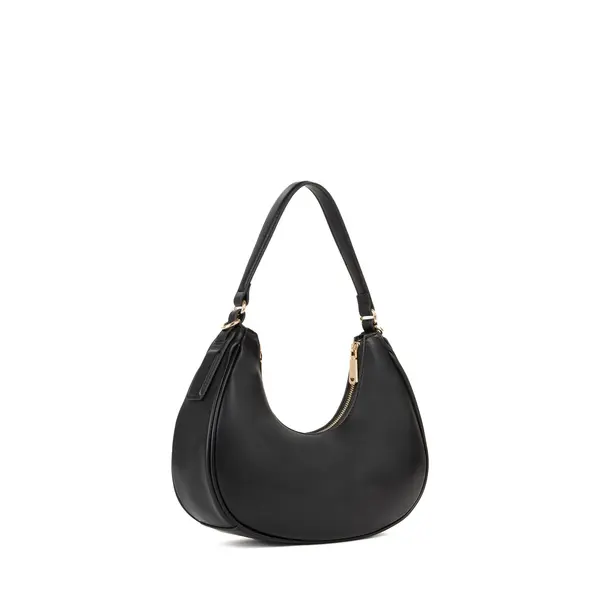 Crescent Hobo Shoulder Bag with Gold Logo 2 Image