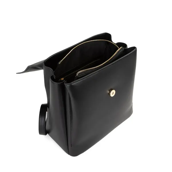 Flap Leather Backpack with Adjustable Shoulder Straps 3 Image