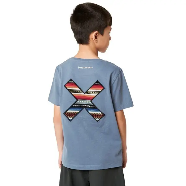Kids Neutral Sky Blue Ethno-X Graphic Short Sleeve T-Shirt 1 Image