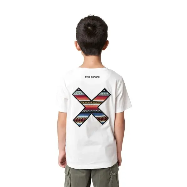 Kids Neutral White Ethno-X Graphic Short Sleeve T-Shirt 1 Image