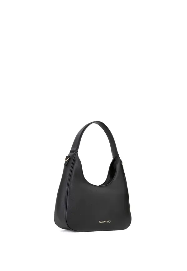 Pebbled Hobo Shoulder Bag with Logo-Embossed Shoulder Strap 1 Image