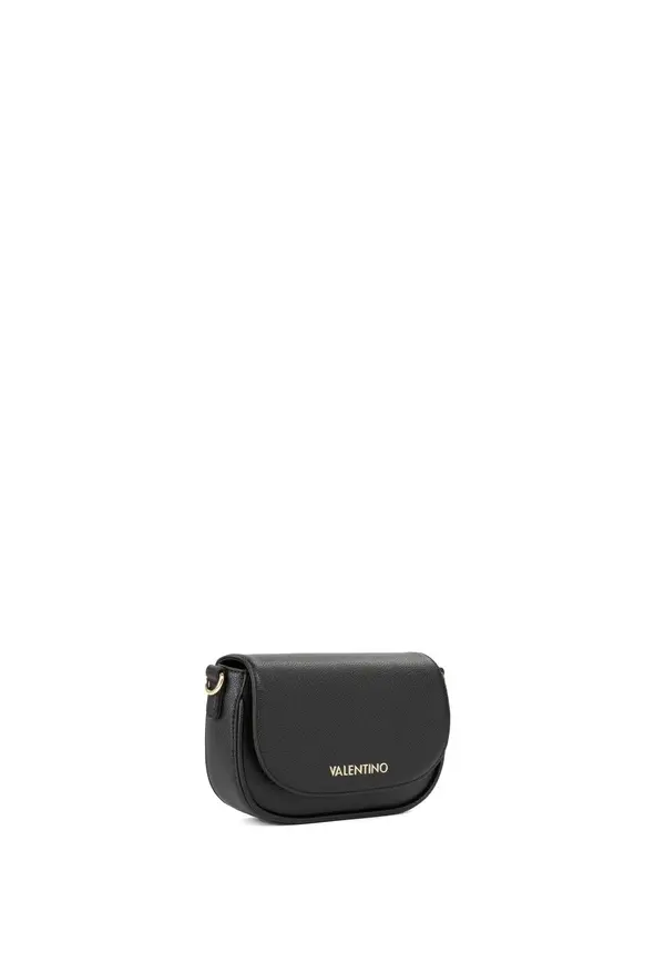 Leather Crossbody Flap Bag with Woven Logo Strap 1 Image