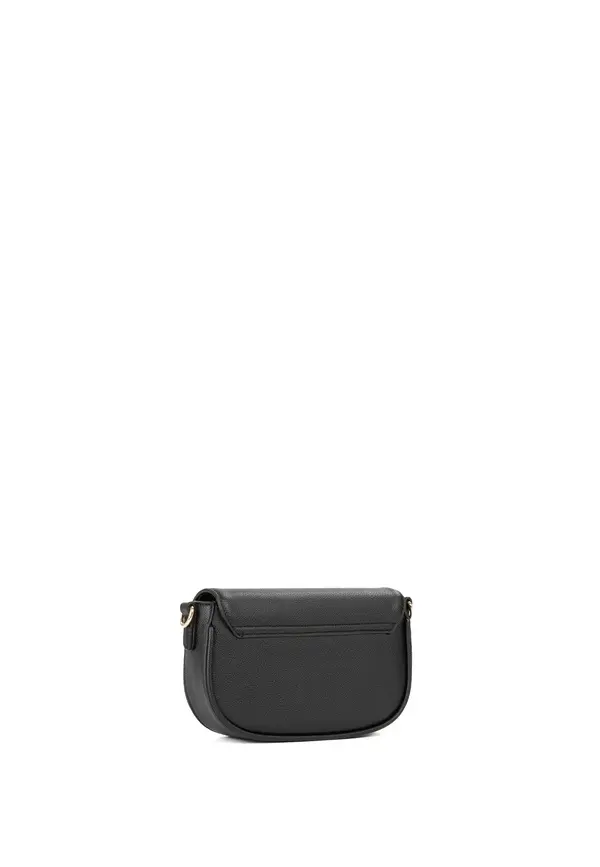 Leather Crossbody Flap Bag with Woven Logo Strap 2 Image