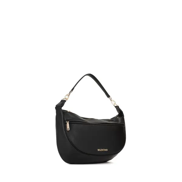 Leather Hobo Shoulder Bag  with Woven Logo Shoulder Strap 1 Image