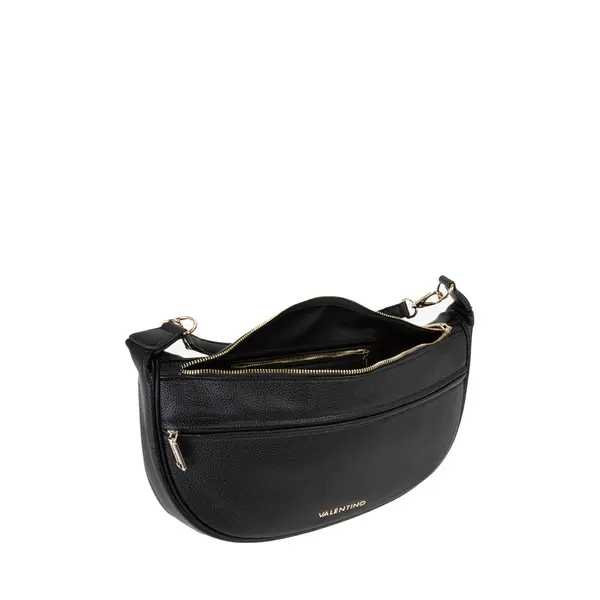 Leather Hobo Shoulder Bag  with Woven Logo Shoulder Strap 3 Image