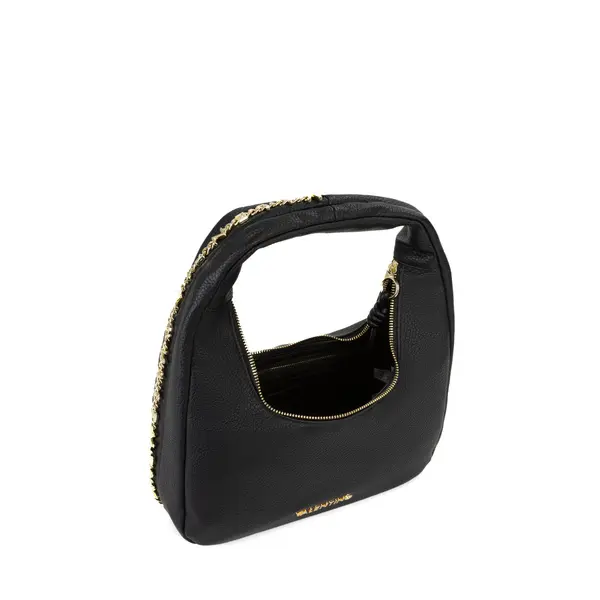 Slouchy Hobo Shoulder Bag with Gold Chain Detail 3 Image