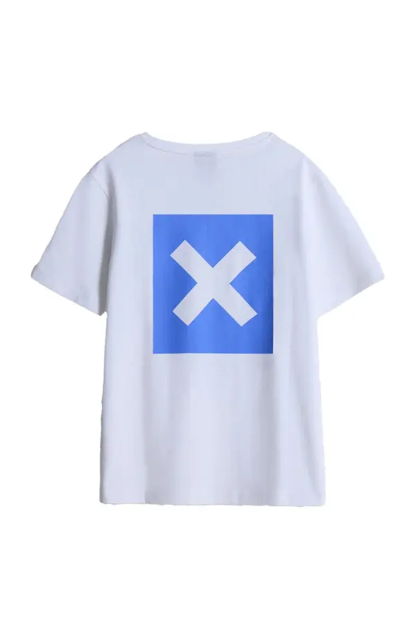Kids Neutral White Classic 'X' Logo Short Sleeve Cotton T-Shirt 5 Image