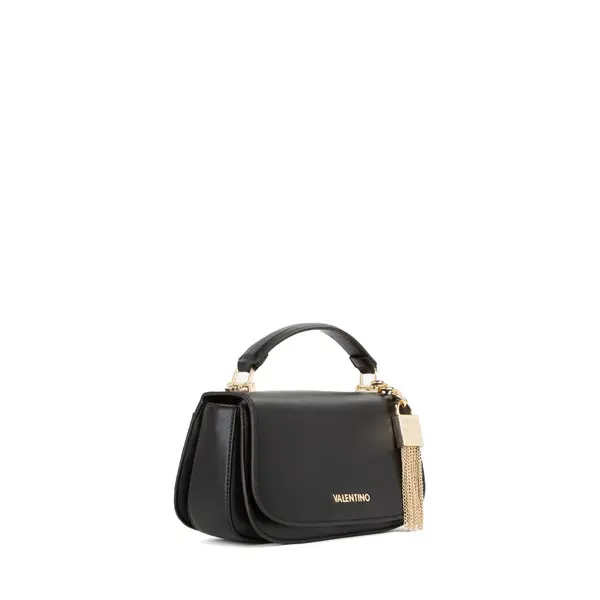 Medium Smooth Leather Top Handle Bag with Gold Tassel Charm 1 Image