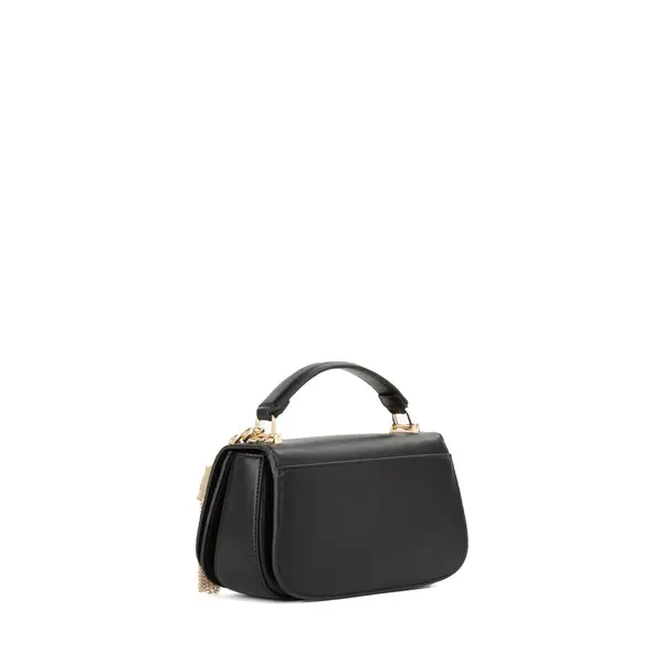 Medium Smooth Leather Top Handle Bag with Gold Tassel Charm 2 Image