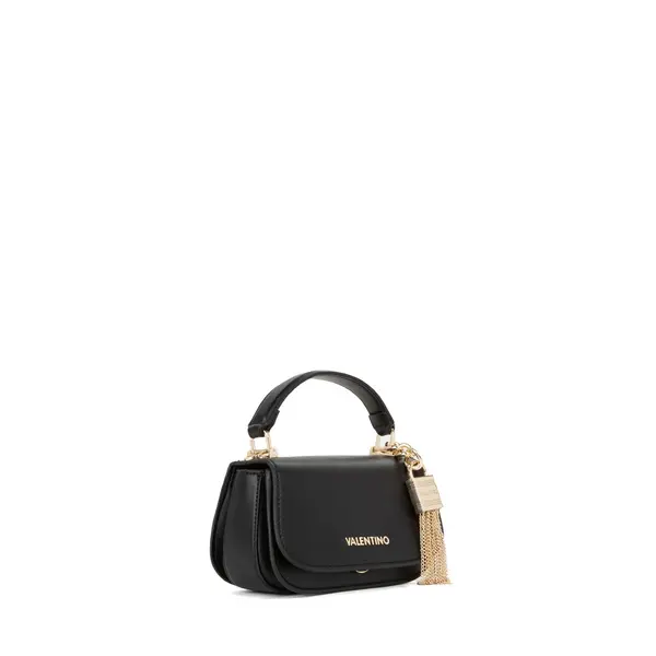 Small Smooth Leather Top Handle Bag with Gold Tassel Charm 1 Image
