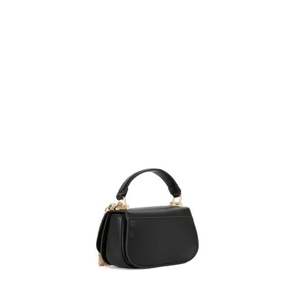 Small Smooth Leather Top Handle Bag with Gold Tassel Charm 2 Image