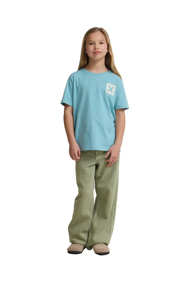 Kids Neutral Aqua Classic 'X' Logo Short Sleeve Cotton T-Shirt 5 Image