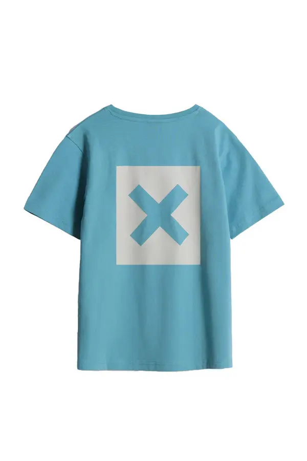 Kids Neutral Aqua Classic 'X' Logo Short Sleeve Cotton T-Shirt 6 Image