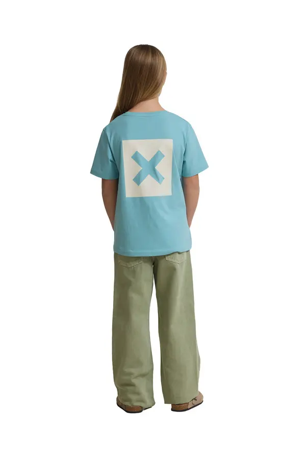 Kids Neutral Aqua Classic 'X' Logo Short Sleeve Cotton T-Shirt 7 Image