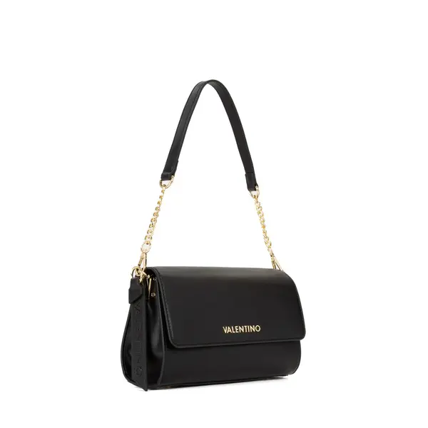 Smooth Flap Shoulder Bag with Gold Chain Strap 1 Image