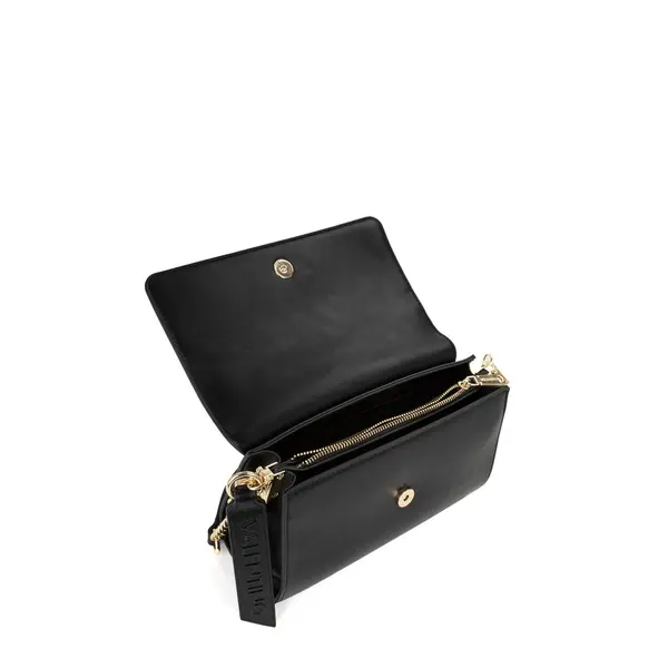 Smooth Flap Shoulder Bag with Gold Chain Strap 3 Image