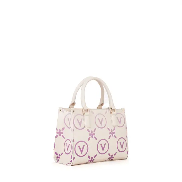 Mini Top Handle Bag with Purple V-Logo and Floral Monogram Print 2 Image