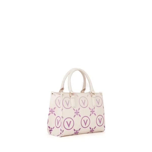 Mini Top Handle Bag with Purple V-Logo and Floral Monogram Print 3 Image