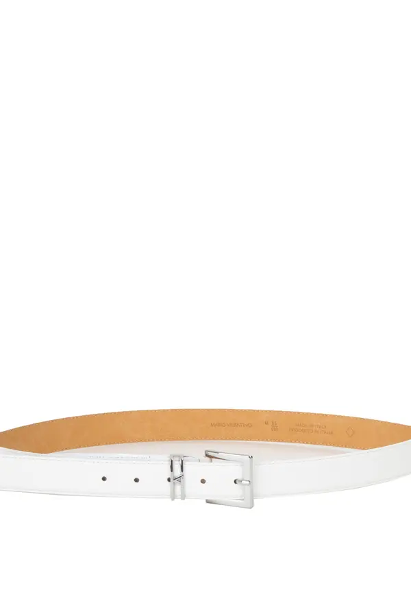 Saffiano Leather Belt with Silver V-Logo 1 Image