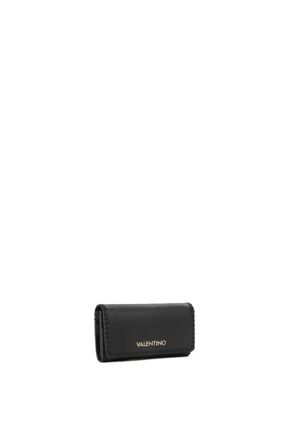 Flap-Over Wallet with Gold Logo and Card Organizer 1 Image