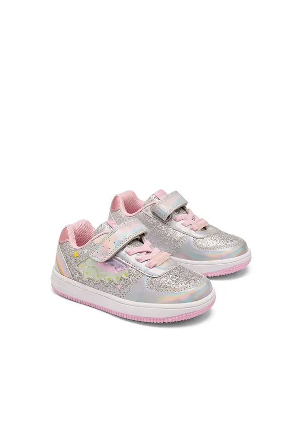 Kids Girls Glitter Rainbow Light Sneakers  2 Image