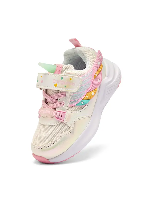 Kids Girls Mesh Iridescent Fantasy Unicorn Light Sneakers  3 Image