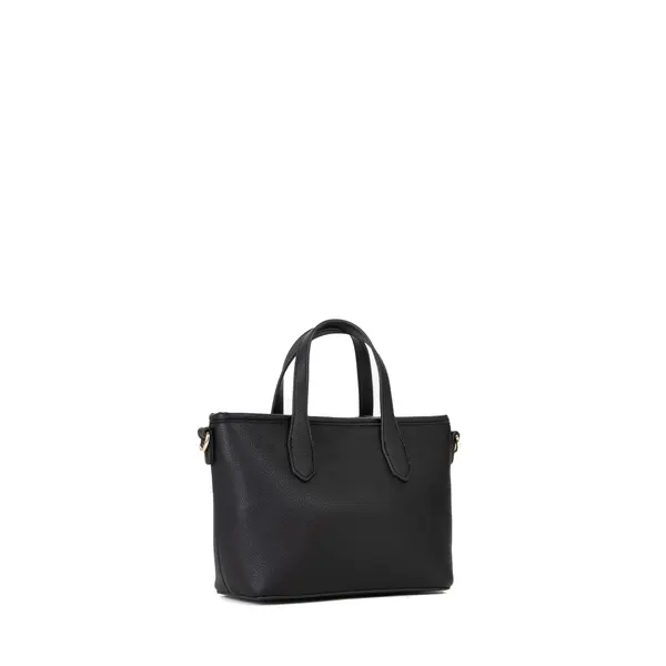Leather Mini Tote Bag with Logo Webbing Strap and Gold Hardware 1 Image