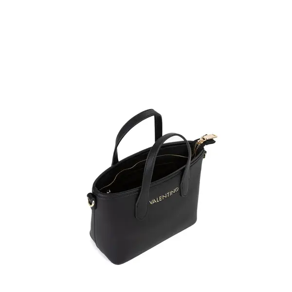 Leather Mini Tote Bag with Logo Webbing Strap and Gold Hardware 3 Image
