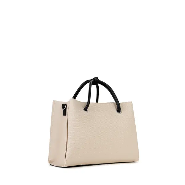 Large Tote Bag with Black Leather Handles 2 Image