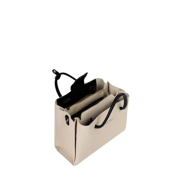 Large Tote Bag with Black Leather Handles 3 Image