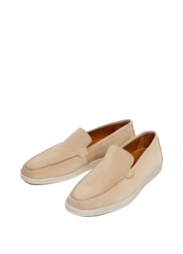 Suede Slip-On Loafers With White Soles 1 Image