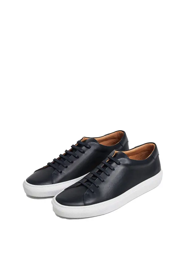 Leather Low-Top Lace-Up Sneakers 2 Image